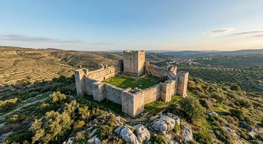 Image of Rocca della Verruca fortress (Image Modified from medieval Heritage portal)