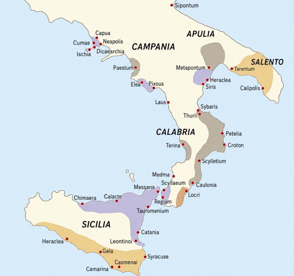 Magna Graecia Map of Greek City States